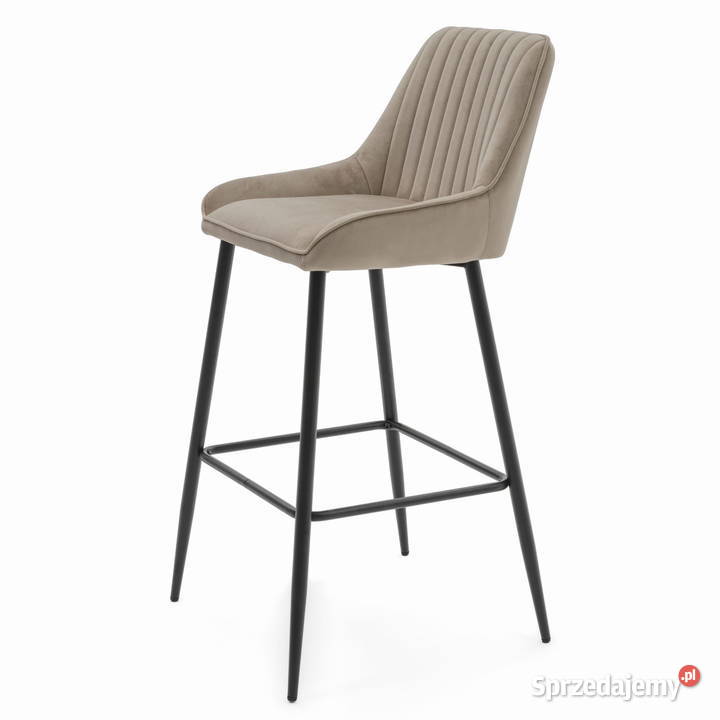 Ciemnobeżowy Hoker Tapicerowany Passo Wysyłka 51cm Krzesła Tarchały Małe