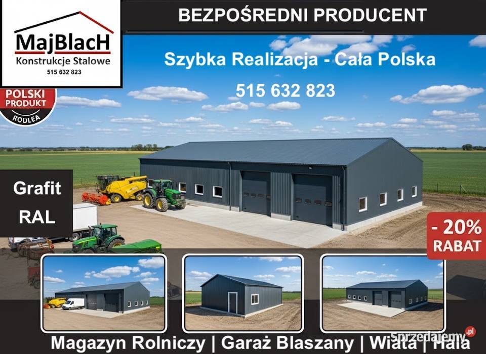 A167Garaż BlaszanyBrama WjazdowaOkna Hala Wiata Radzyń Podlaski
