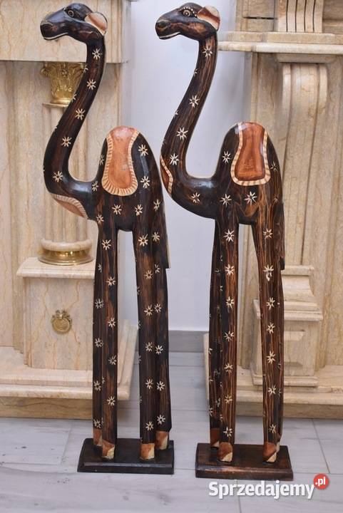 Dwa Wielbłądy Figury Z Drewna Wielbłąd Kraków