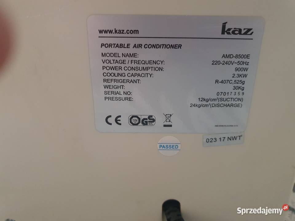 Klimatyzacja firmy Duracraft model AMD8500E śląskie Wilcza sprzedam