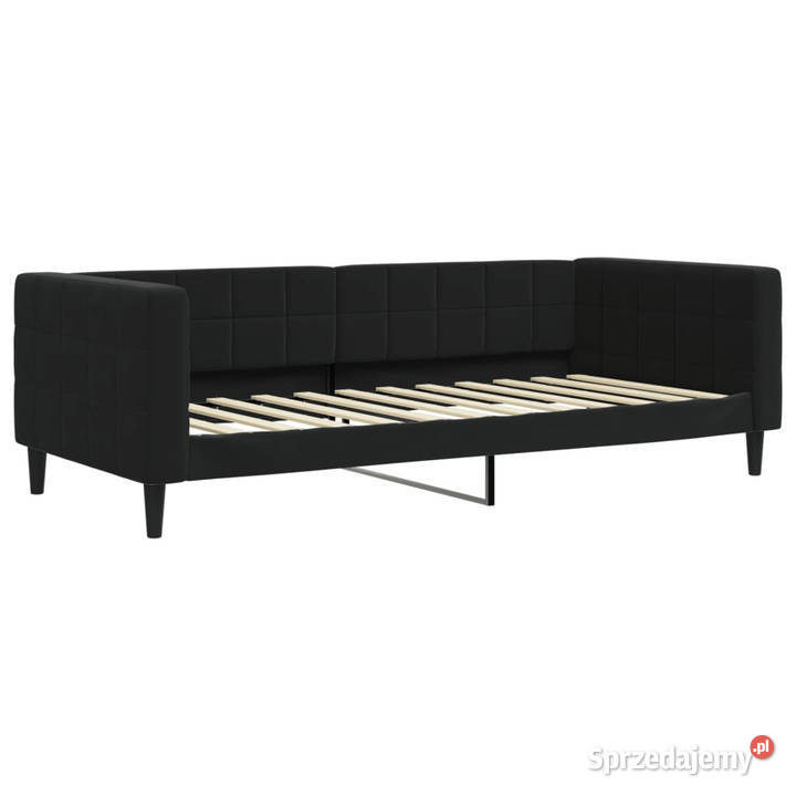 Sofa rozsuwana z szufladami czarna aksamit Warszawa