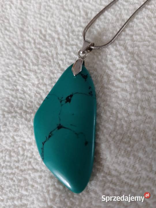 NASZYJNIK z turkusową zawieszką i łańcuszkiem Oborniki