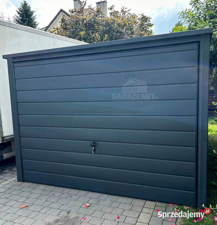 GARAŻ BLASZANY 3m x 5m SPAD TYŁ BRAMA UCHYLNA Łapanów