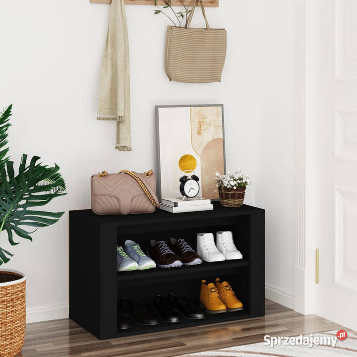 Półka na buty czarna 75x35x45 materiał