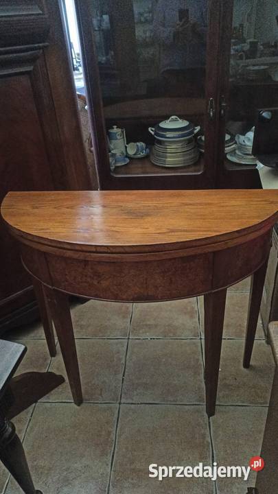 Antyk Konsola Stolik Składany Blat owalny