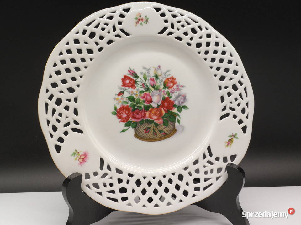 Talerz porcelanowy ażurowy wielkopolskie Raszków