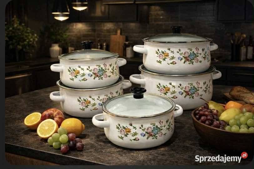 99 Garnki emaliowane drobne kwiatki Garnki i szybkowary Zabrze