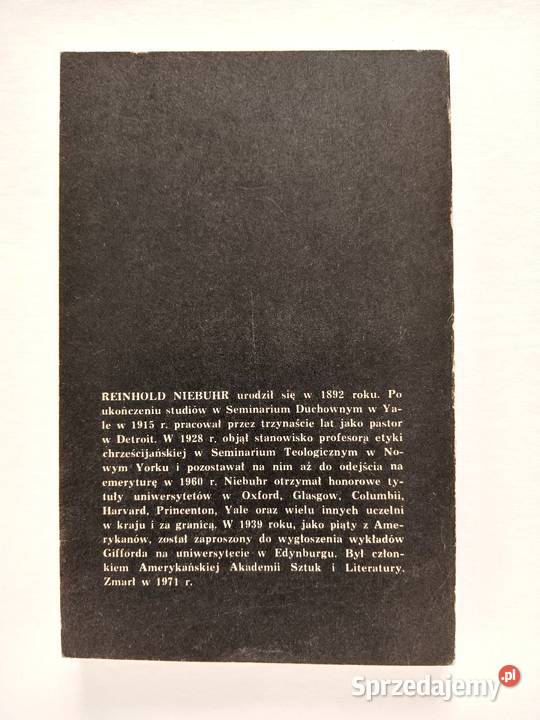 Poza Tragizmem Reinhold Niebuhr małopolskie