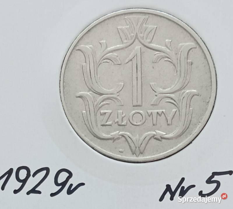 1 Złoty 1929 r 5 Konin sprzedam
