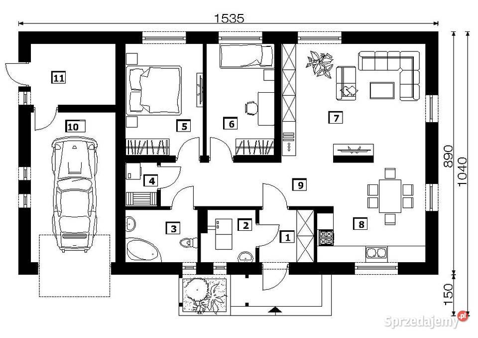 PROJEKT PROSTEGO PARTEROWEGO DOMU B656 PROJEKT Kraków