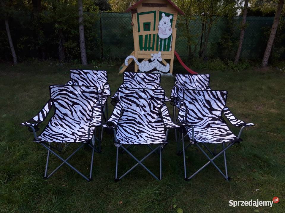 Krzesła wędkarskie z wzorem zebry w sprzedaży 6 Pobiedziska