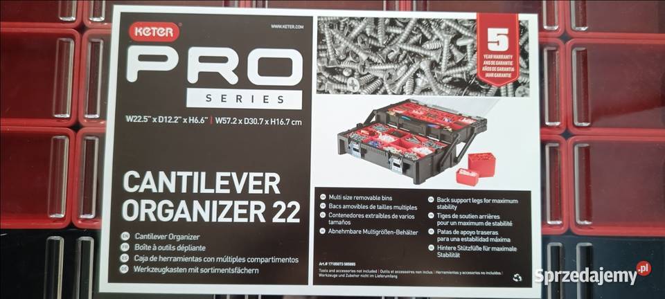 KETER PRO SERIES Cantilever organizer 22 Pojemniki Ełk