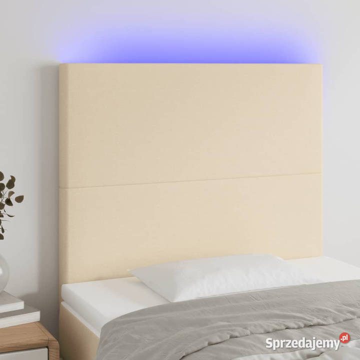 Zagłówek do łóżka z LED kremowy 90x5x118128 Warszawa