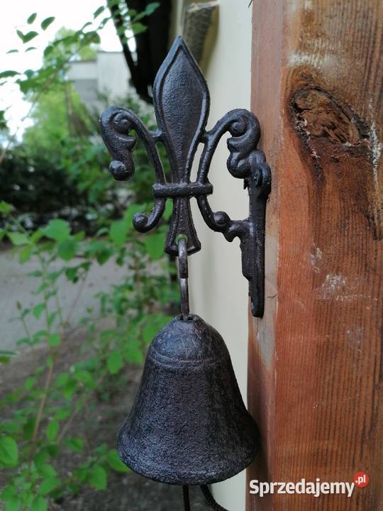 Stylową żeliwny wiszący dzwonek z lilijką Pozostałe