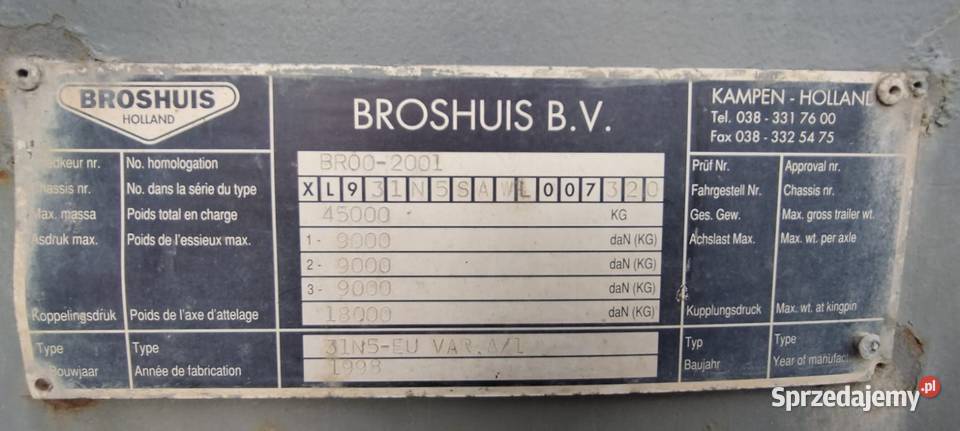 Naczepa niskopodwoziowa BROSHUIS Broshuis Czarna Górna