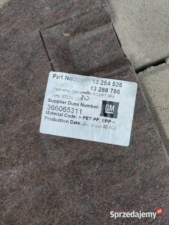 Wykładzinaschowek bagażnika Opel Astra J Schowki, półki Działdowo