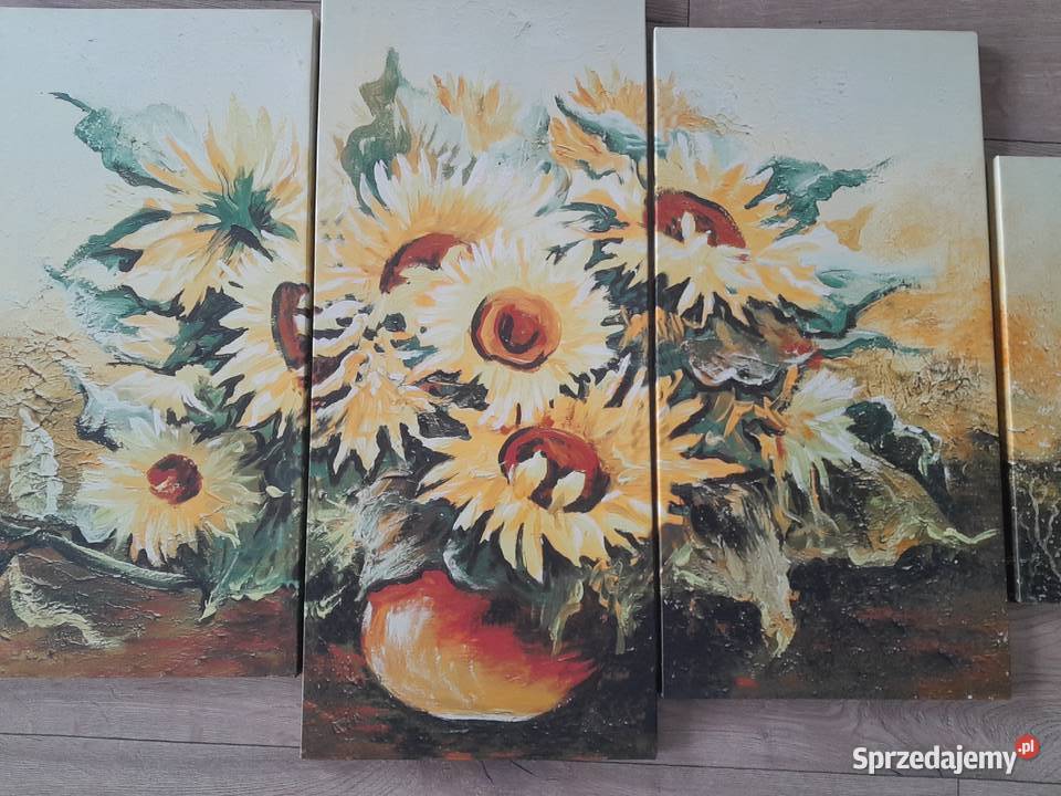 Tryptyk obraz słoneczniki komodę Grabowiec