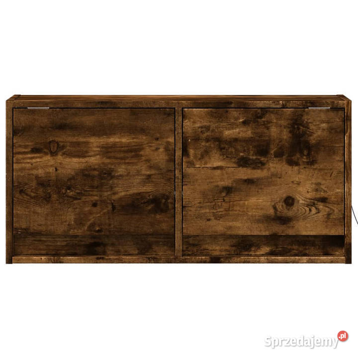 Ścienna szafka TV z LED przydymiony dąb 80x31x35 Warszawa