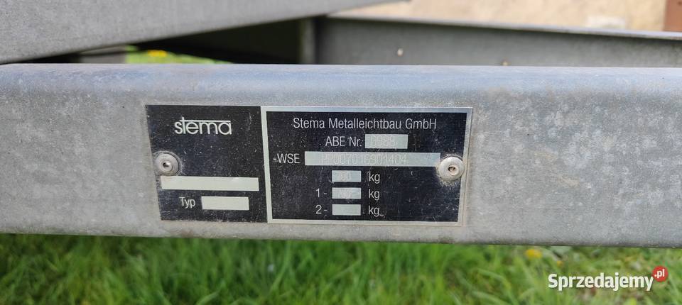 Przyczepka samochodowa Stema Rok produkcji 2001 Nysa