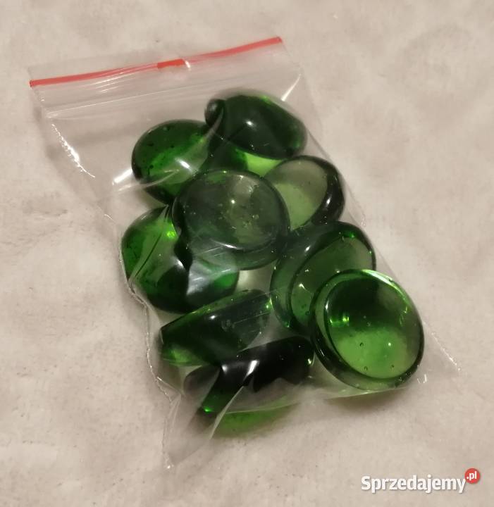 Zielone ozdobne przeźroczyste kryształki kamyki śląskie Czeladź
