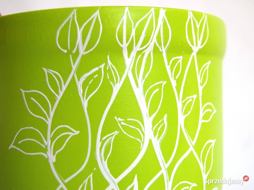 Doniczka ceramiczna limonkowa zielona 108 Lublin sprzedam