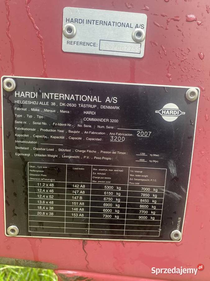 Opryskiwacz Hardi Commander 3200 nieuszkodzony Zaczepiane mazowieckie Andrzejewo