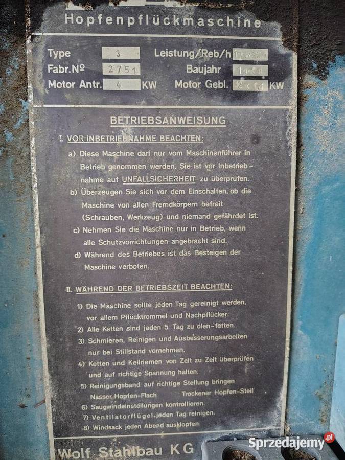 Maszyna do chmielu Szczekarków-Kolonia