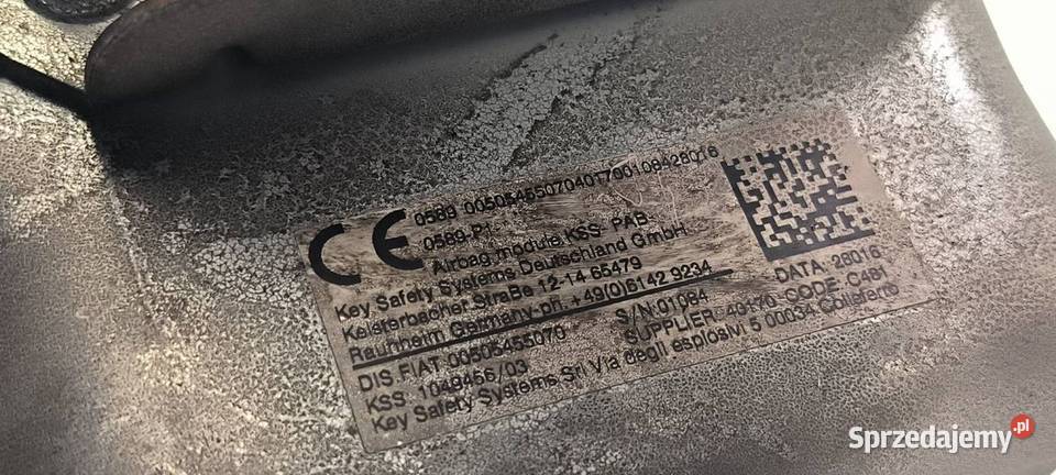 PODUSZKA AIRBAG ALFA ROMEO GIULIA 00505455070 Pozostałe Lipno