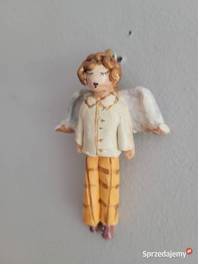 2 Anioły figurki maluchy piękne w pomarańczach
