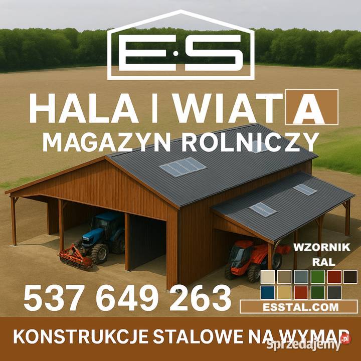 WYSOKI GARAŻ BLASZANY Na Maszyny Wiata Garażowa Pruszków