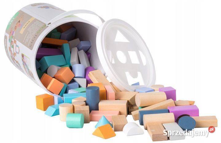 Drewniane klocki 100 wiaderko sorter Ecotoys sprzedam