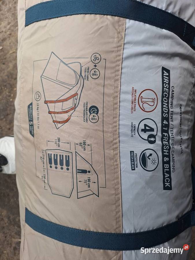 Namiot Air Seconds 41 Fresh Black 2ND LIFE Samorządki sprzedam
