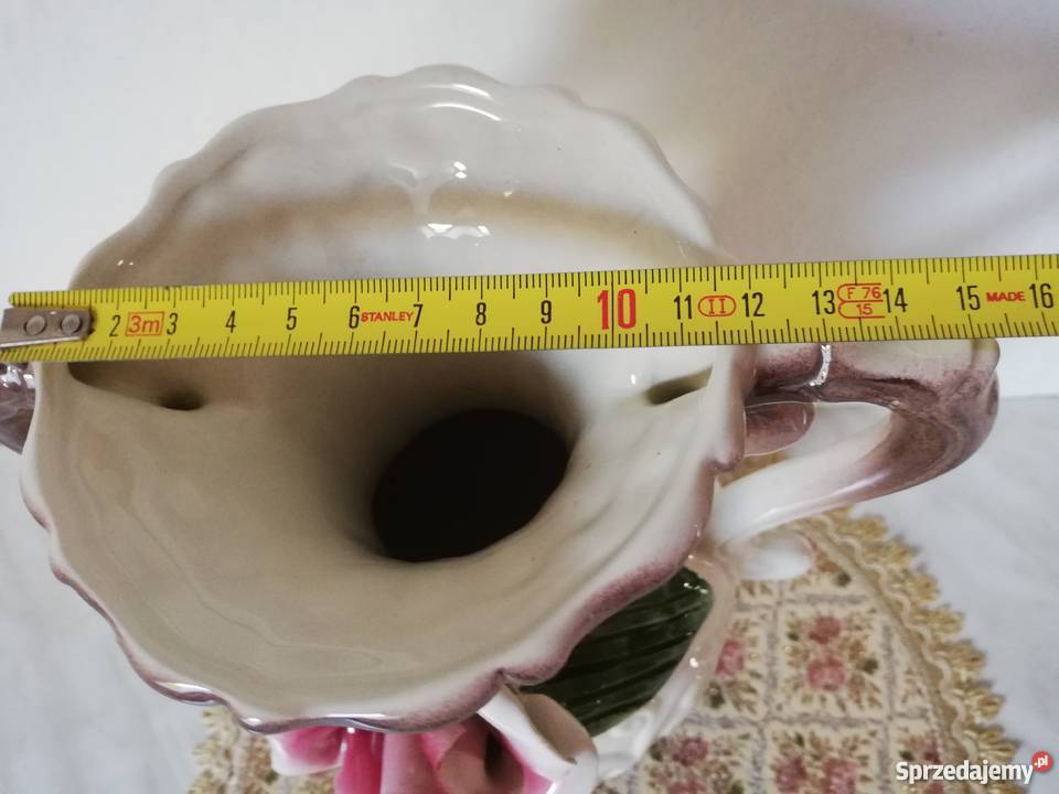Okazały wazon z różą porcelana Capodimonte małopolskie Gorlice sprzedam