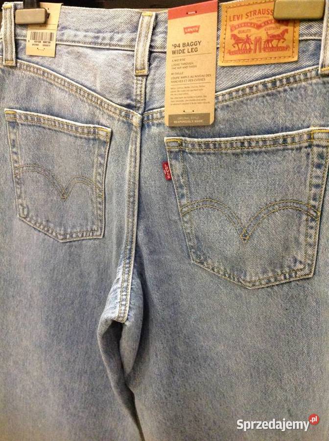 Spodnie Jeans Damskie LEVIS 26 Szerokie Nogawki Spodnie Nowa Sól