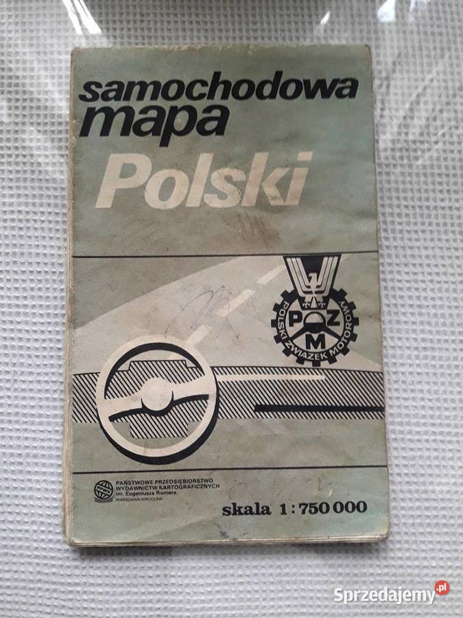 Mapa Polski samochodowa PZMot rok 1989 PRL nr 2.