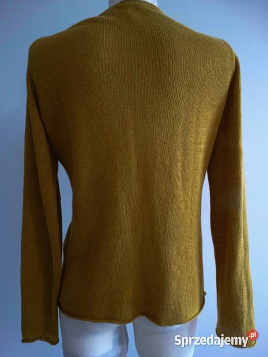 Sweter Kardigan Lniany 100 Len Rozpinany Łomża