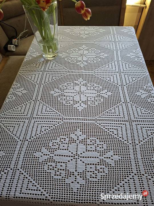 Obrus szydełkowy rękodzieło biały Obrusy Częstochowa