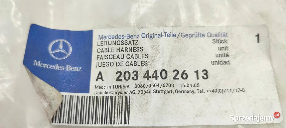 WIĄZKA PRZEWÓD ŚWIATEŁ TYŁ MERCEDES W123 W124 osobowe