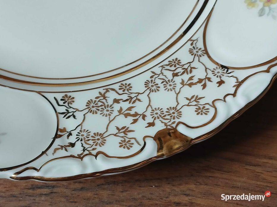 Stary Zestaw do ciasta patera plus 12 talerzyków Porcelana i szkło Kraków