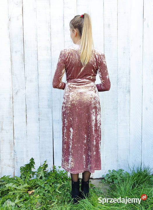 Welurowa sukienka Dry Lake XS 34 S 36 brudny róż Szczecin sprzedam