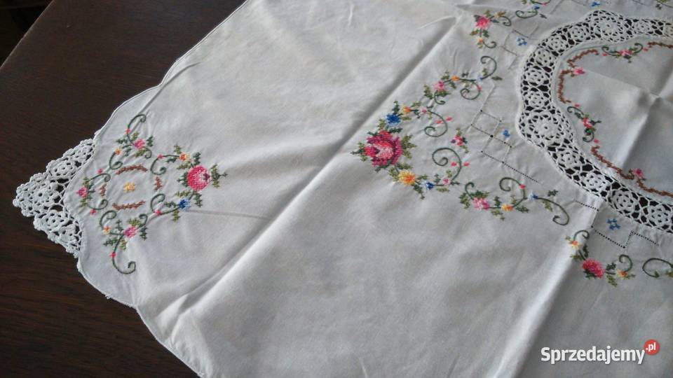 obrus obrusik haft koronka serwetka serweta wielokolorowy Gdańsk