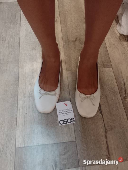 43 ASOS Design Ekskluzywne białe baleriny małopolskie Kraków
