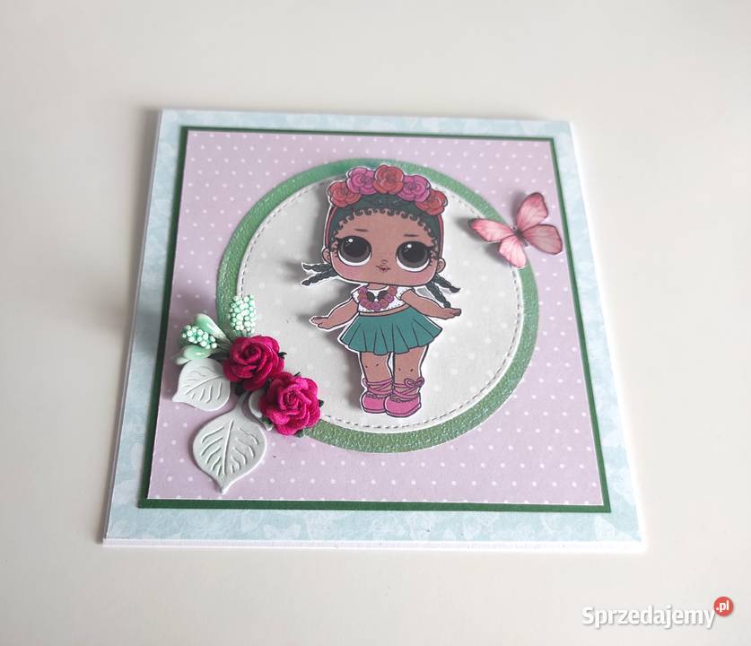 Kartka ręcznie robiona na urodziny LOL Łódź