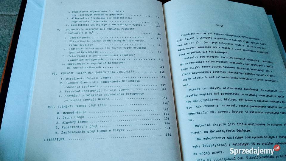 Metody matematyczne fizyki II Majewski Gdańsk sprzedam