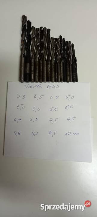 Wiertla do metalu HSS rozmiary na zdjeciu16 wielkopolskie Poznań sprzedam