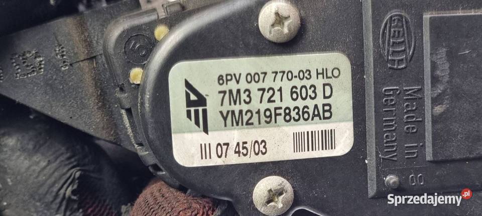 PEDAŁ VOLKSWAGEN SHARAN I LIFT 7M3721603D Lipno