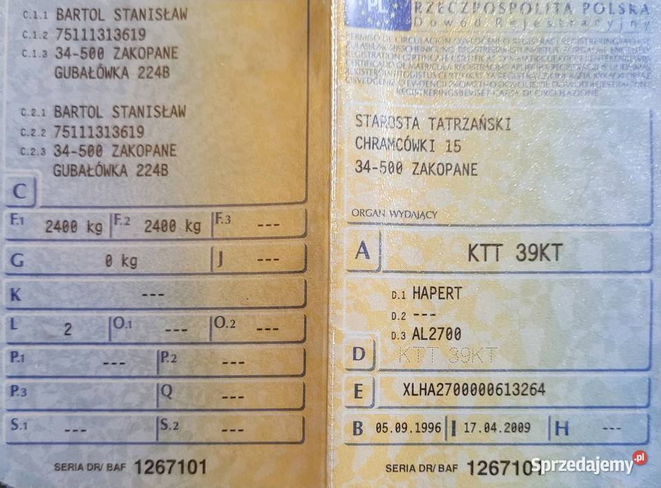 Przyczepa laweta Humbaur małopolskie Zakopane