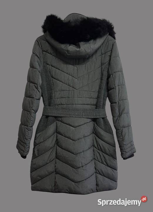 Damska kurtka zimowa ciemno szara z kapturem i Chrzanów