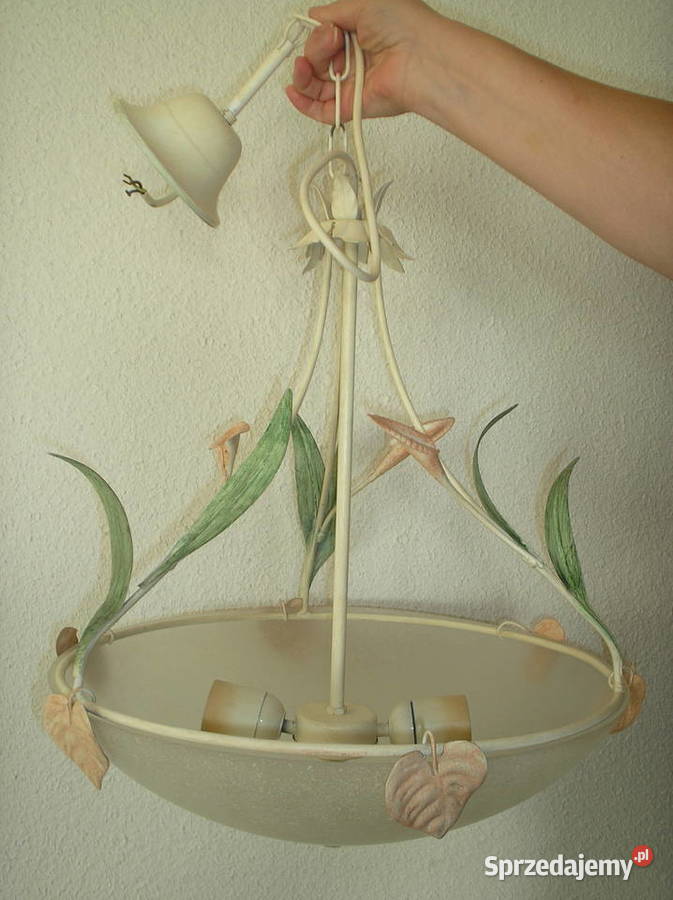 Używany stylizowany żyrandol metaloplastyka wielokolorowy Kraków