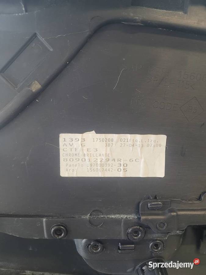 Tapicerka boczka kierowcy Renault Captur Kończyce Małe